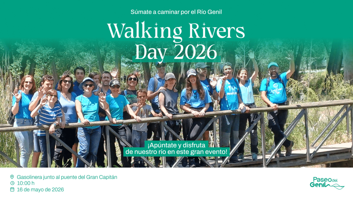 Walking Rivers Paseo del Genil: una iniciativa internacional por el río Genil 1 Cartel informativo de Walking Rivers Paseo del Genil en Loja